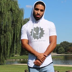 White SOPHISTICATED Short Sleeve Hoodie